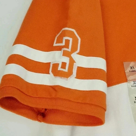 U.S. Polo Assn. XL Men's Orange Embroidered #3 Shoulder/Back Large Black Pony - Picture 6 of 11